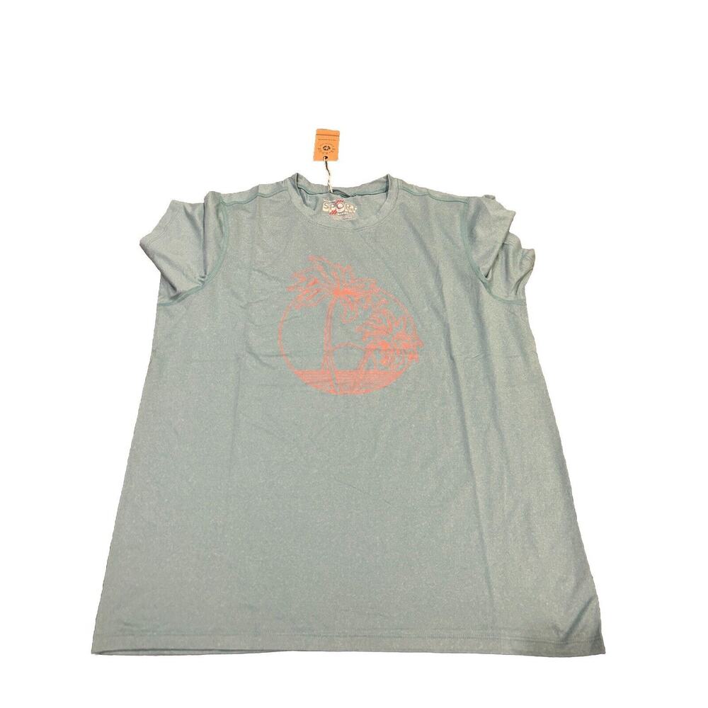 Marine Layer Light Blue Short Sleeve Tee with Coral Graphic